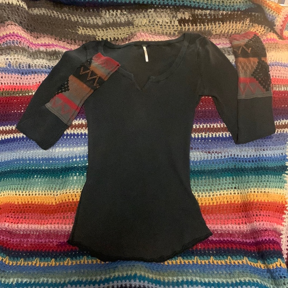 Free People L Black Kombucha Cuff Thermal
